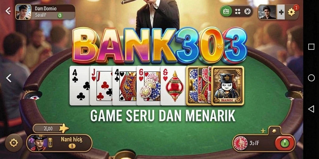 Tampilan gameplay seru di BANK303 dengan kartu domino.