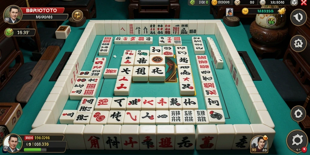 Tangkapan layar gameplay BRIOTOTO menampilkan keseruan bermain Mahjong.