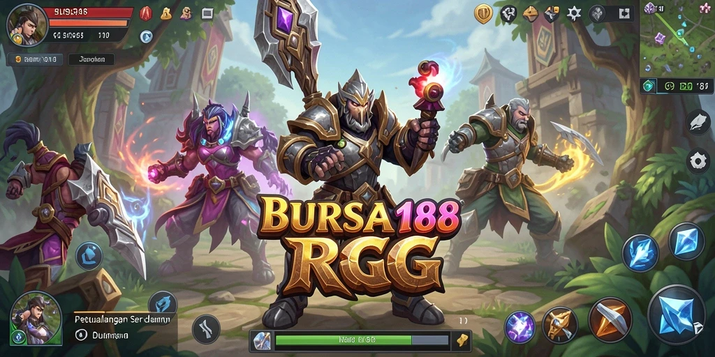 Screenshot BURSA188 menampilkan aksi pertempuran RPG yang mendebarkan.