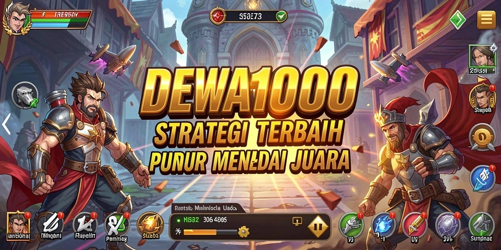 Screenshot gameplay DEWA1000 menunjukkan pertempuran strategi yang mendebarkan.