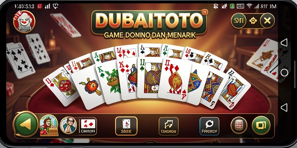 Screenshot DUBAITOTO menampilkan gameplay seru domino.