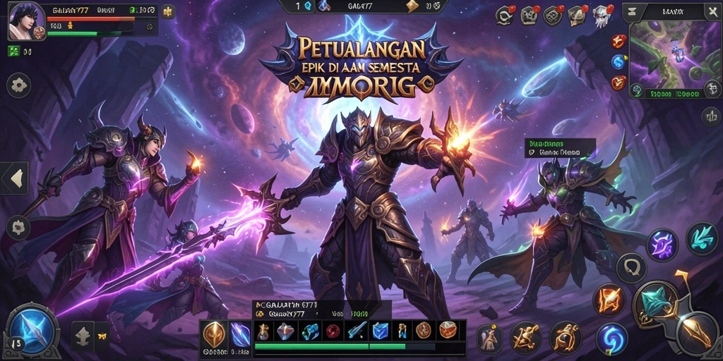 Tangkapan layar gameplay epik GALAXY77 yang penuh aksi.