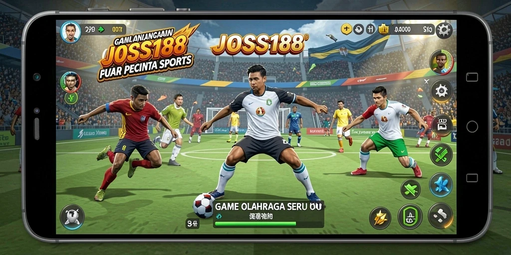 Tampilan utama gameplay JOSS188 menunjukkan aksi seru dan kompetisi olahraga.