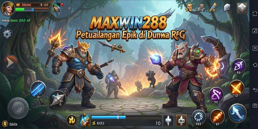 Screenshot gameplay <strong>MAXWIN288</strong> menunjukkan pertarungan seru dan karakter yang dinamis.