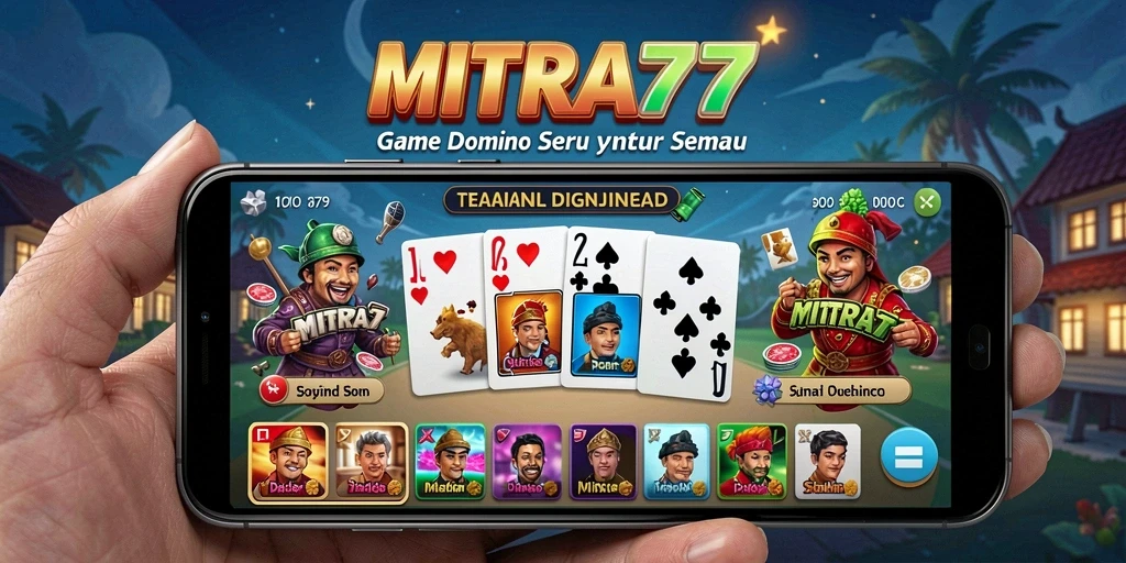 Tampilan menarik dari gameplay Domino di MITRA77.