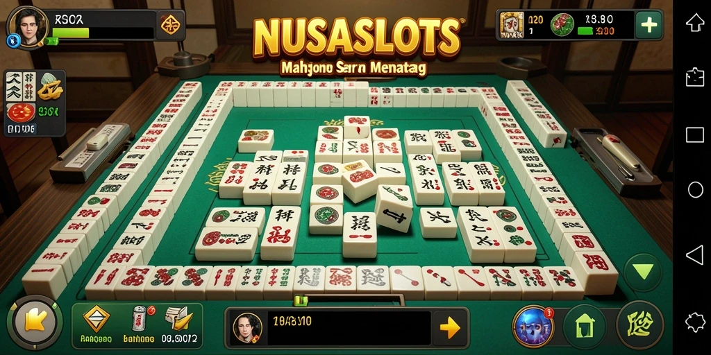 Tampilan gameplay NUSASLOTS yang menarik dengan tantangan Mahjong.