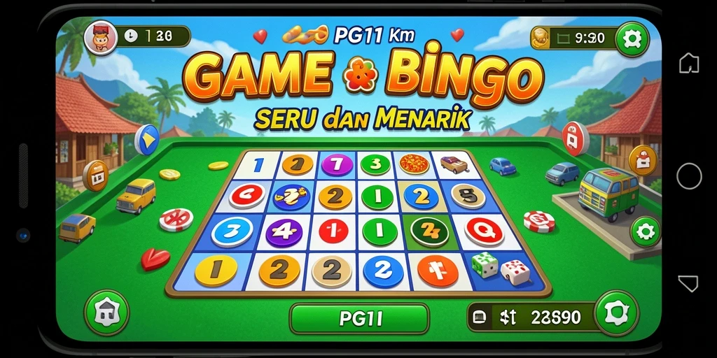 Tampilan menarik dari gameplay Bingo di PG11 yang penuh warna.