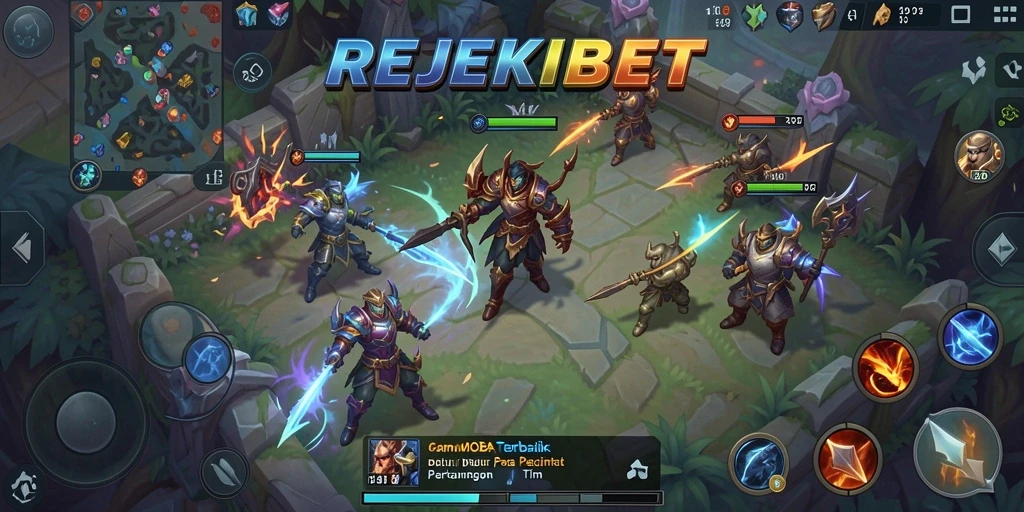 Gameplay seru REJEKIBET dengan aksi pertarungan tim.