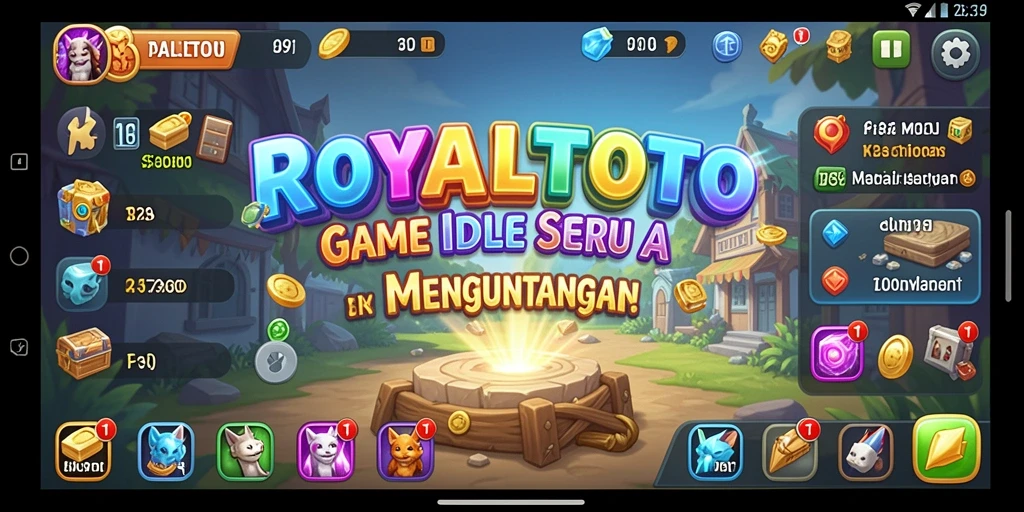 Tampilan gameplay seru di ROYALTOTO yang menampilkan berbagai aktivitas Idle.
