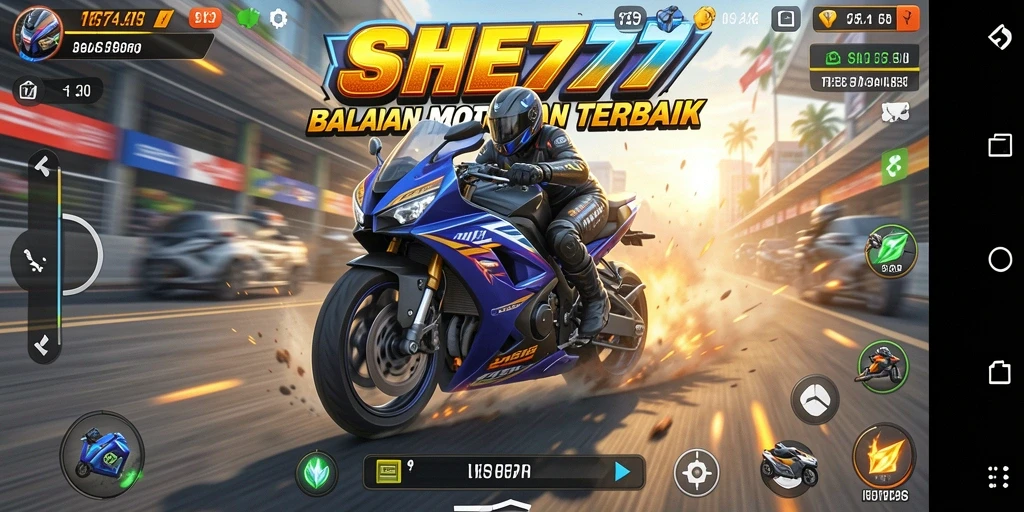 Gameplay menegangkan di lintasan balap motor.