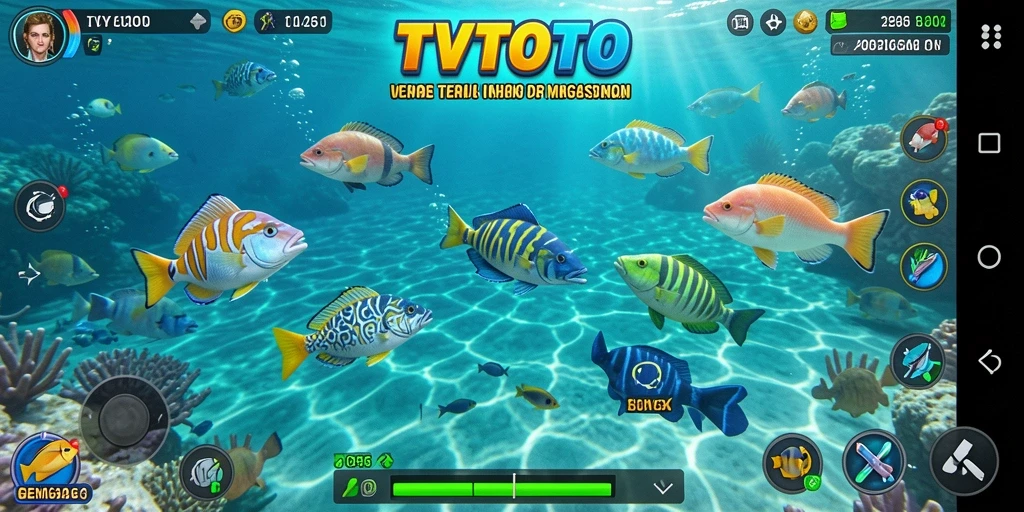 Tampilan gameplay seru Tembak Ikan di TVTOTO.