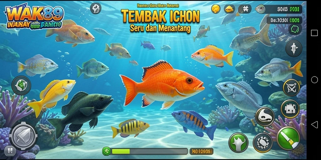 Screenshot WAK89 menampilkan aksi seru dalam permainan Tembak Ikan.