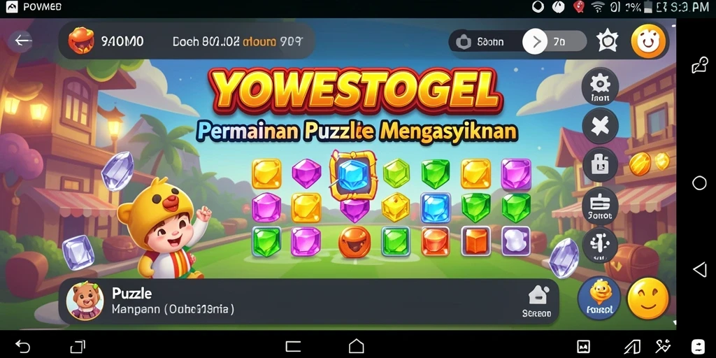 Screenshot gameplay YOWESTOGEL yang menunjukkan teka-teki yang menantang.