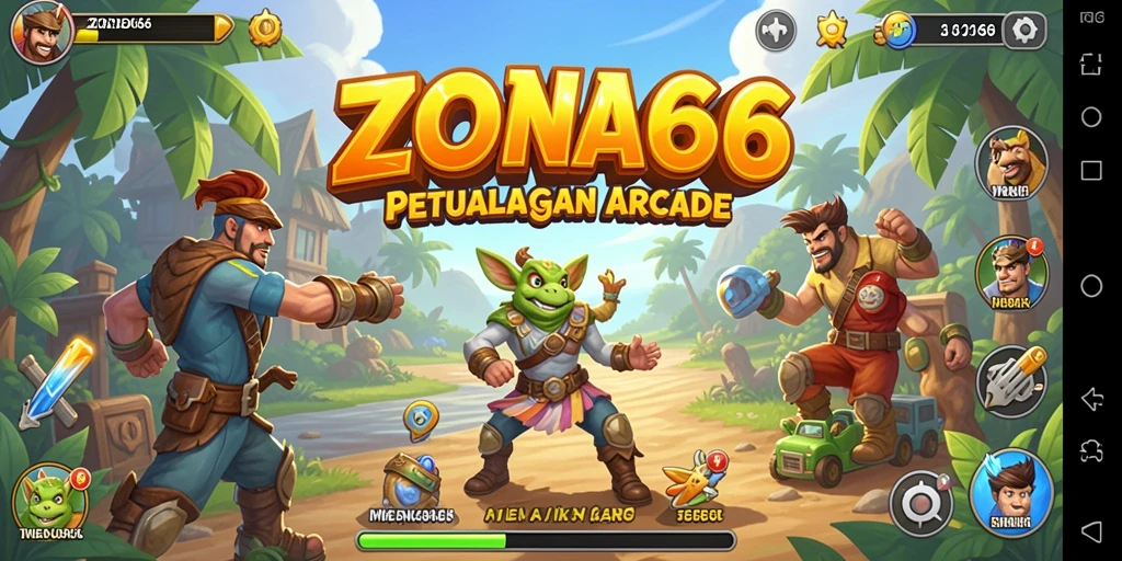 Screenshot ZONA66 menunjukkan aksi seru dalam gameplay arcade.
